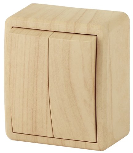 Выключатель накладной Эра Эксперт 2-кл. сосна картинка